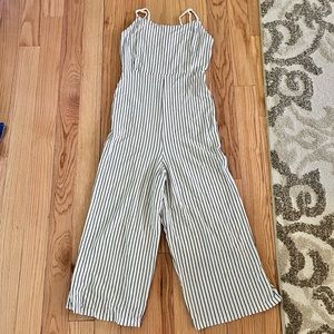 Black and white striped jumpsuit